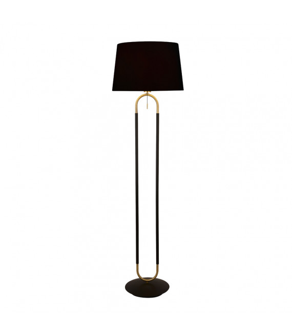 Lampada da terra Jazz Plastica, velluto, acciaio dolce Nero, ottone satinato, Nero 1 lampadina 139,5cm