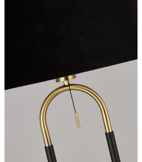 Lampadaire Jazz Plastique,velours,acier doux Noir,laiton satiné,Noir 1 ampoule 139,5cm