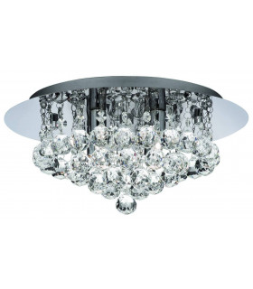 Plafonnier Design Bathroom Cristal Chrome 4 ampoules 17,5cm