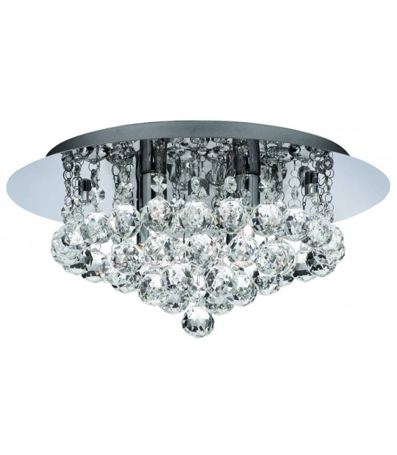 Deckenleuchte Design Badezimmer Kristall Chrom 4 flammig 17,5cm