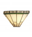 Wall light New York 1 bulb Tiffany glass, steel Black, green, Pearly