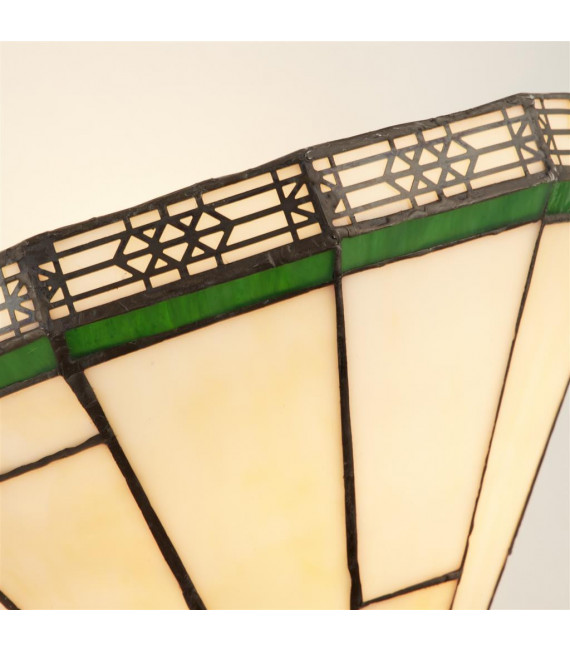 Applique murale New York 1 ampoule Verre Tiffany,acier Noir,vert,Nacré