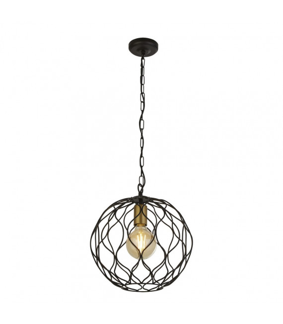 Lampada a sospensione Finesse Acciaio dolce Nero opaco 1 lampadina 33cm