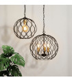 Suspension Finesse Acier doux Noir mat 1 ampoule 33cm