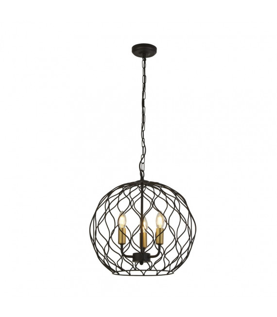 Finesse Pendelleuchte Baustahl Mattschwarz 3-flammig 41cm