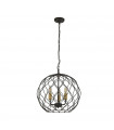 Suspension Finesse Acier doux Noir mat 3 ampoules 41cm