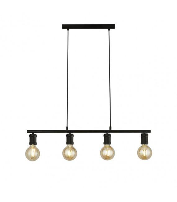 Suspension Dance Acier doux Noir,sabNoir 4 ampoules 12cm