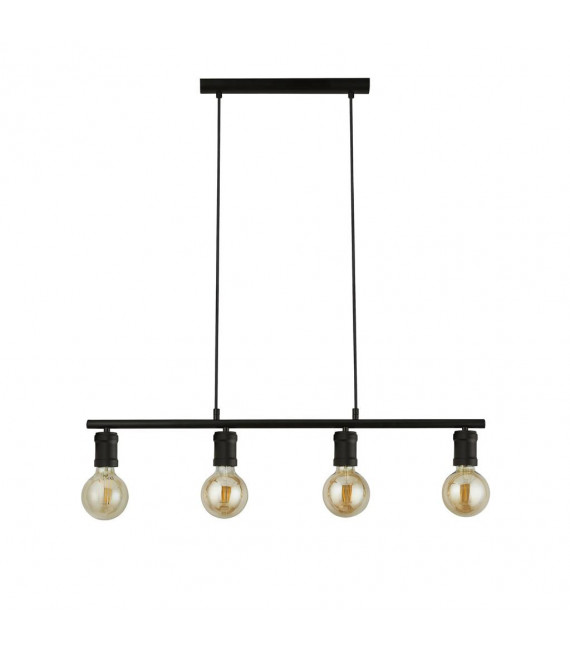 Suspension Dance Acier doux Noir,sabNoir 4 ampoules 12cm