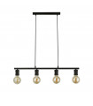 Suspension Dance Acier doux Noir,sabNoir 4 ampoules 12cm