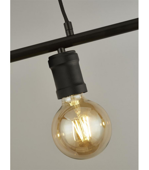 Suspension Dance Acier doux Noir,sabNoir 4 ampoules 12cm