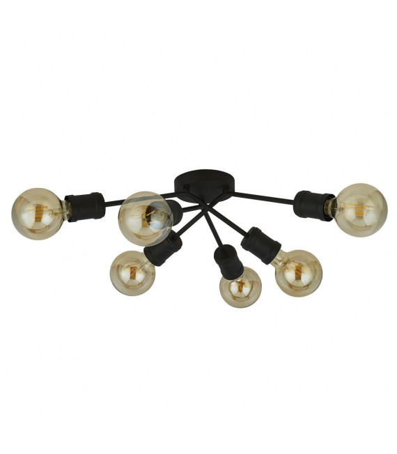 Dance 6-light ceiling light Mild steel Black