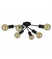 Dance 6-light ceiling light Mild steel Black