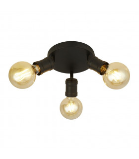 Spot Dance Plafoniera a 3 luci Acciaio dolce Nero,sabBlack