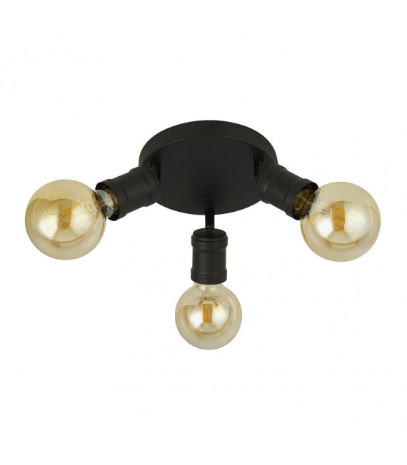 Spot Dance Plafoniera a 3 luci Acciaio dolce Nero,sabBlack