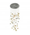 Planets pendant light 55 bulbs Glass, acrylic, mild steel Chrome, satin brass, copper, Transparent
