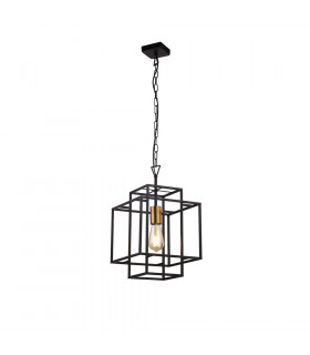 Crate Pendelleuchte Baustahl Mattschwarz 1 Glühbirne 76,5cm