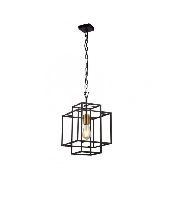 Crate Pendelleuchte Baustahl Mattschwarz 1 Glühbirne 76,5cm