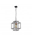 Crate pendant light Mild steel Matte black 1 bulb 76.5cm