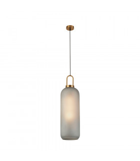 Pendente di design Pipetta Vetro, acciaio dolce Ottone, vetro acidato 1 lampadina 53,5 cm