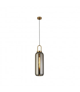 Lámpara colgante de diseño Pipette Vidrio, acero dulce Latón, vidrio ahumado 1 bombilla 53,5 cm