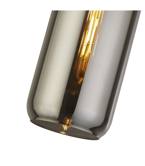 Lampada a sospensione di design Pipette Vetro, acciaio dolce Ottone, vetro fumé 1 lampadina 53,5 cm