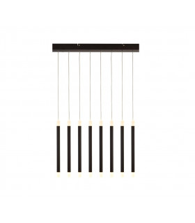 Wands Lámpara de techo LED integrada de 8 luces Acrílico, Acero templado Negro mate, Escarcha