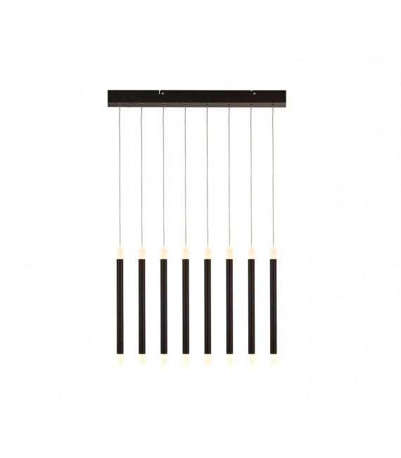 Plafonnier LED intégré Wands 8 ampoules Acrylique,acier doux Noir mat,givré