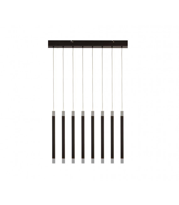 Wands Lámpara de techo LED integrada de 8 luces Acrílico, Acero templado Negro mate, Escarcha