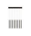 Plafonnier LED intégré Wands 8 ampoules Acrylique,acier doux Noir mat,givré
