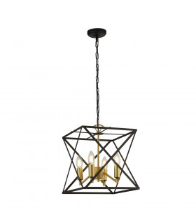 Hexa-Anhänger Stahl Schwarz 4-flammig 34,5cm