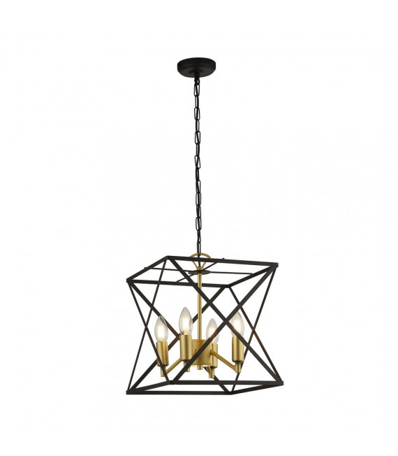 Hexa-Anhänger Stahl Schwarz 4-flammig 34,5cm
