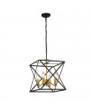 Suspension Hexa Acier doux Noir 4 ampoules 34,5cm