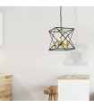 Suspension Hexa Acier doux Noir 4 ampoules 34,5cm