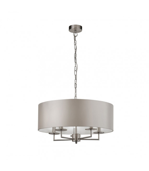 Colgante Knightsbridge Acero dulce Plata satinada 5 bombillas 31cm