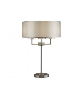 Lampde de table Knightsbridge Acier doux Argent satiné 3 ampoules 54,5cm