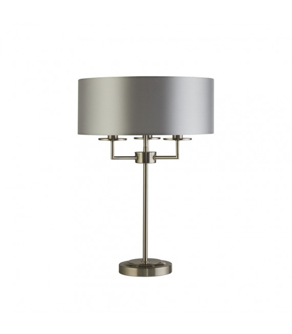 Lampde de table Knightsbridge Acier doux Argent satiné 3 ampoules 54,5cm