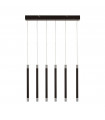 Plafonnier LED intégré Wands Acrylique,acier doux Noir mat,givré 6 ampoules 43cm