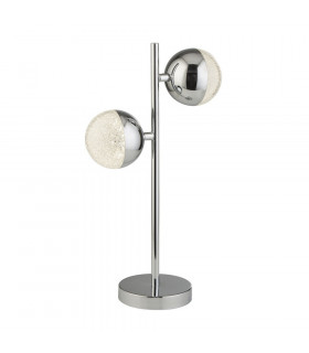 Lámpara de mesa globo canicas Acero dulce Cromo 2 bombillas 45cm