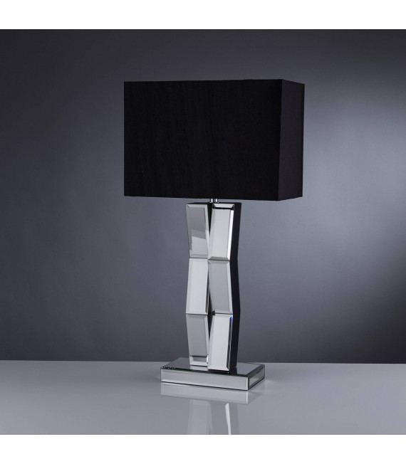 Mirror table lamp Black glass, mirror 1 bulb 60cm