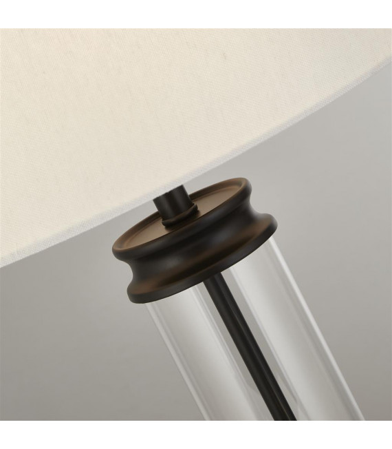 Lampe de table Pedestal Verre,plastique,tissu,acier doux blanc,noir,Transparent 1 ampoule 49,5cm