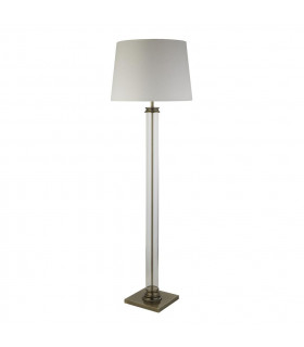 Floor lamp Pedestal Glass, plastic, fabric, mild steel Antique copper, cream, Transparent 1 bulb 156cm