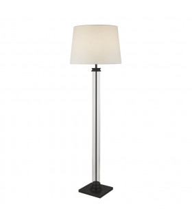 Floor lamp Pedestal Glass, plastic, fabric, mild steel white, black, Transparent 1 bulb 156cm