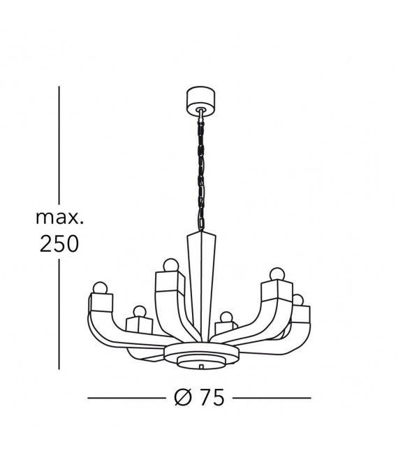 Riviera pendant light 6 bulbs 50cm