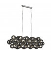 Berry glass pendant lamp, chrome mild steel, smoked 25 bulbs 31cm