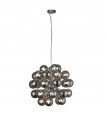 Suspension Berry Verre,acier doux Chrome,fumé 27 ampoules 51cm