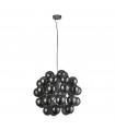 Suspension Berry Verre,acier doux Chrome,fumé 27 ampoules 51cm