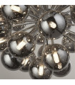 Suspension Berry Verre,acier doux Chrome,fumé 27 ampoules 51cm