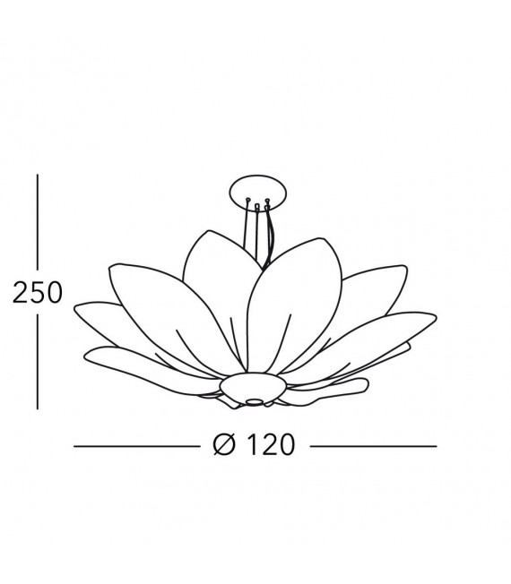 Plafonnier Fiore blanc 7 ampoules 226cm