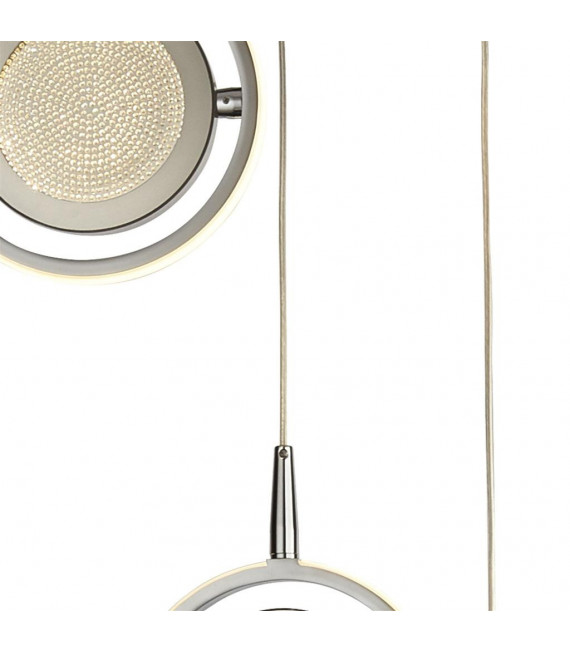 Sospensione giroscopio Vetro, acciaio inossidabile, gomma siliconica, acciaio dolce Cromo, bianco, trasparente 1 lampadina 27,5 