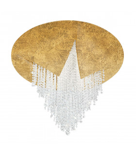 Plafoniera design in ghisa foglia oro 1 lampadina 34cm